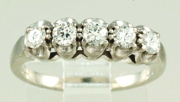 Appraisal: Diamond band ring in marked K white gold by Jabel