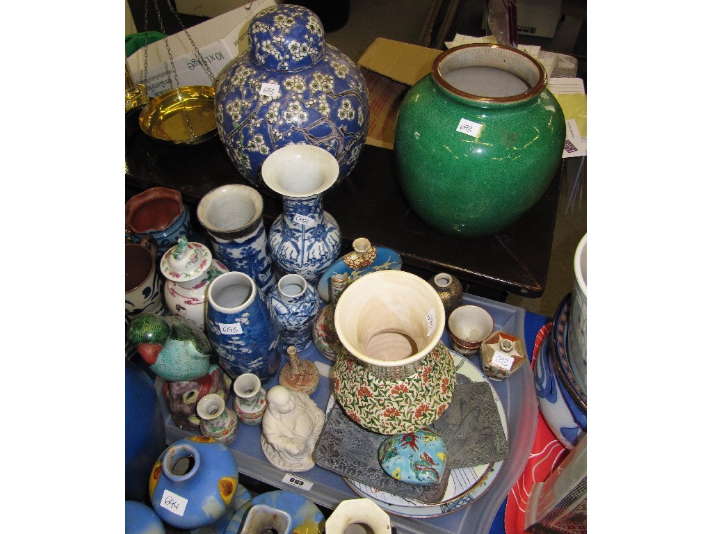 Appraisal: Lot comprising a tray of assorted oriental eastern wares -