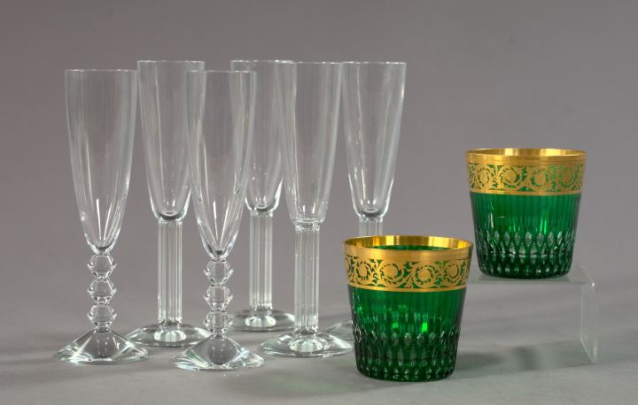 Appraisal: Collection of Eight Crystal Champagne Flutes and Highball Glasses comprised