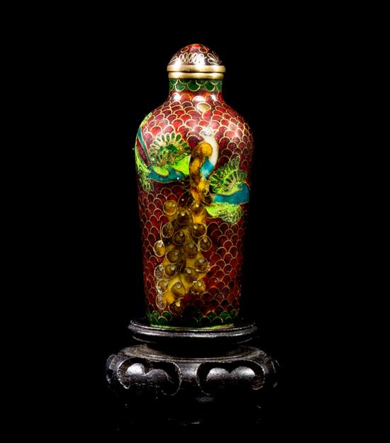 Appraisal: Sale Lot A Chinese Cloisonne Enamel Snuff Bottle having broad