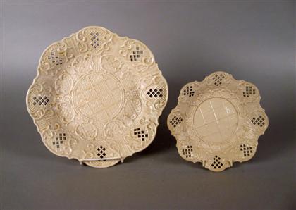 Appraisal: Two English pierced creamware dishes early th century possibly leeds