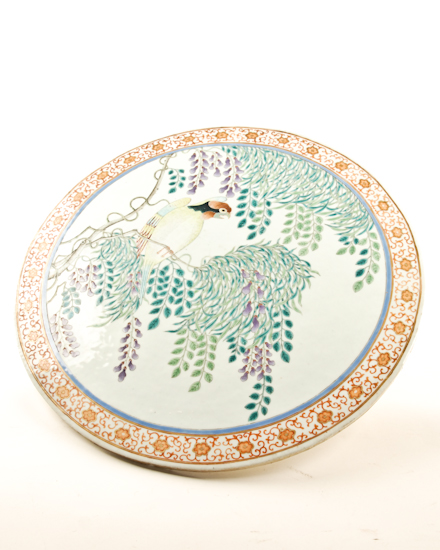 Appraisal: Japanese Porcelain Plaque of Bird and Tree diameter