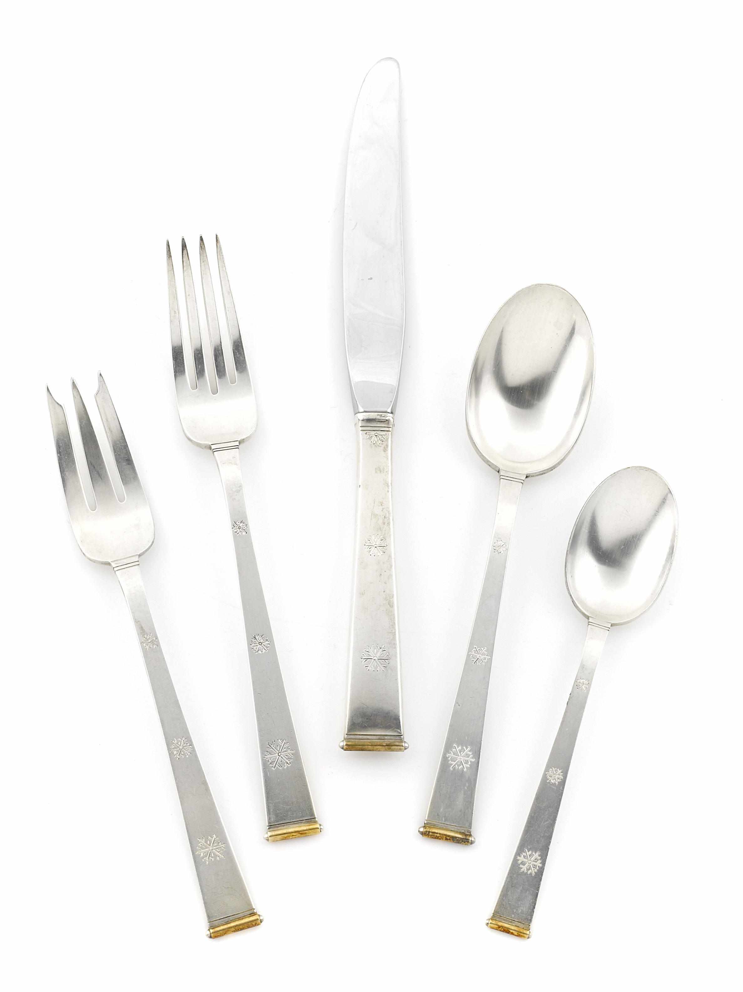 Appraisal: An American parcel-gilt sterling silver flatware service for twelve Gorham