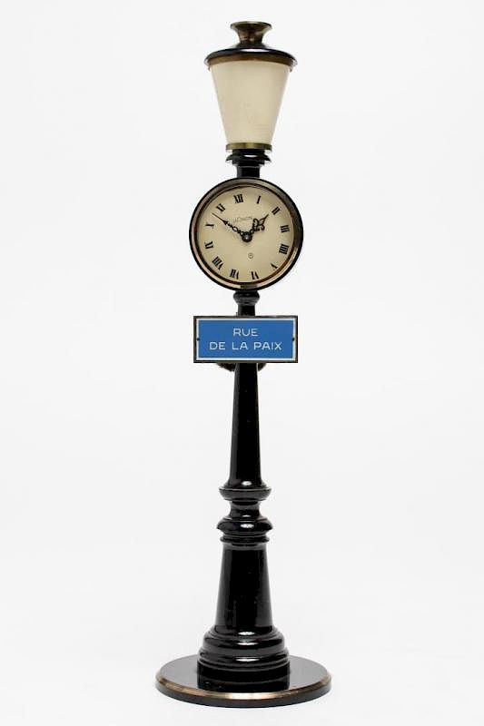 Appraisal: Jaeger-LeCoultre Rue de la Paix Streetlamp Clock Jaeger-LeCoultre clock vintage