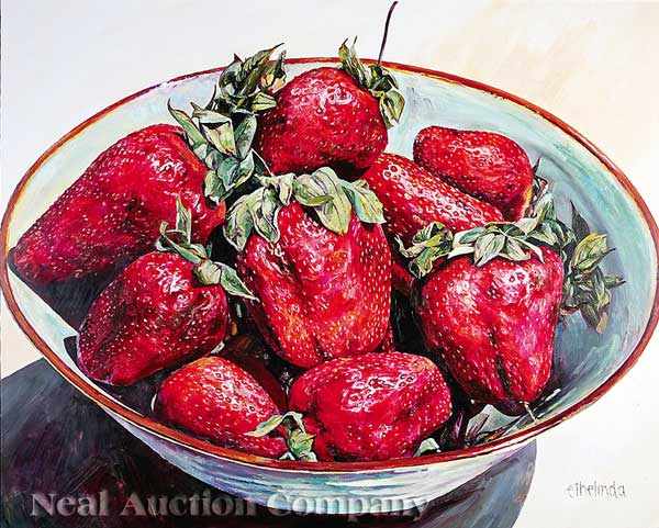 Appraisal: Ethelinda Robbins American New Mexico th c Strawberries oil on