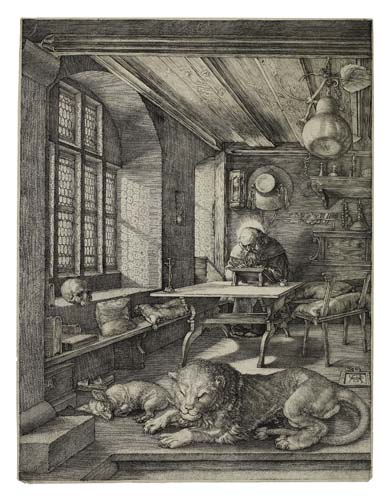 Appraisal: ALBRECHT D RER St Jerome in his Study Engraving x