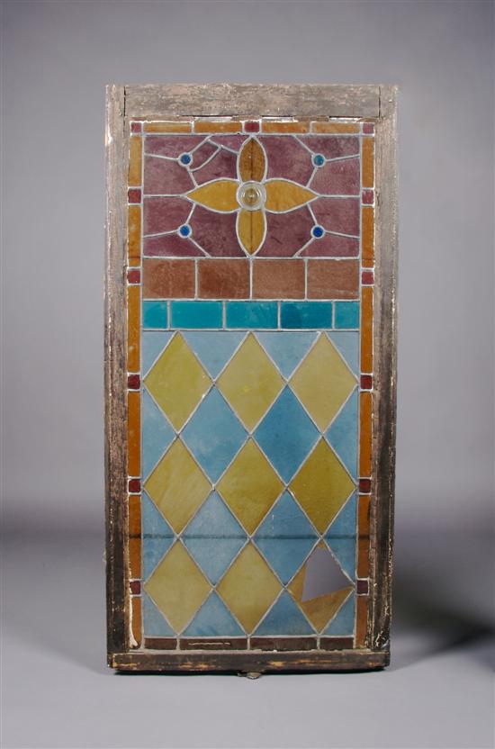 Appraisal: A Set of Three American Leaded Glass Windows Height x