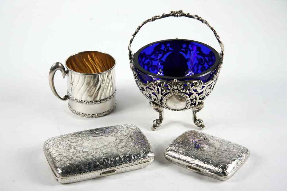 Appraisal: PCS STERLING SILVER - Including Footed and Reticulated Master Salt