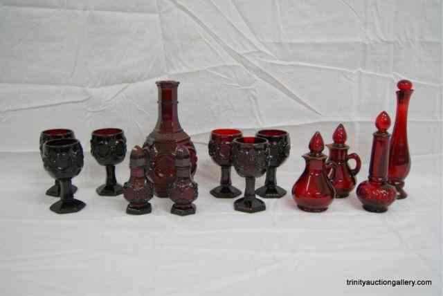 Appraisal: Group of Avon Ruby Red Glass Collectible ItemsFrom the estate