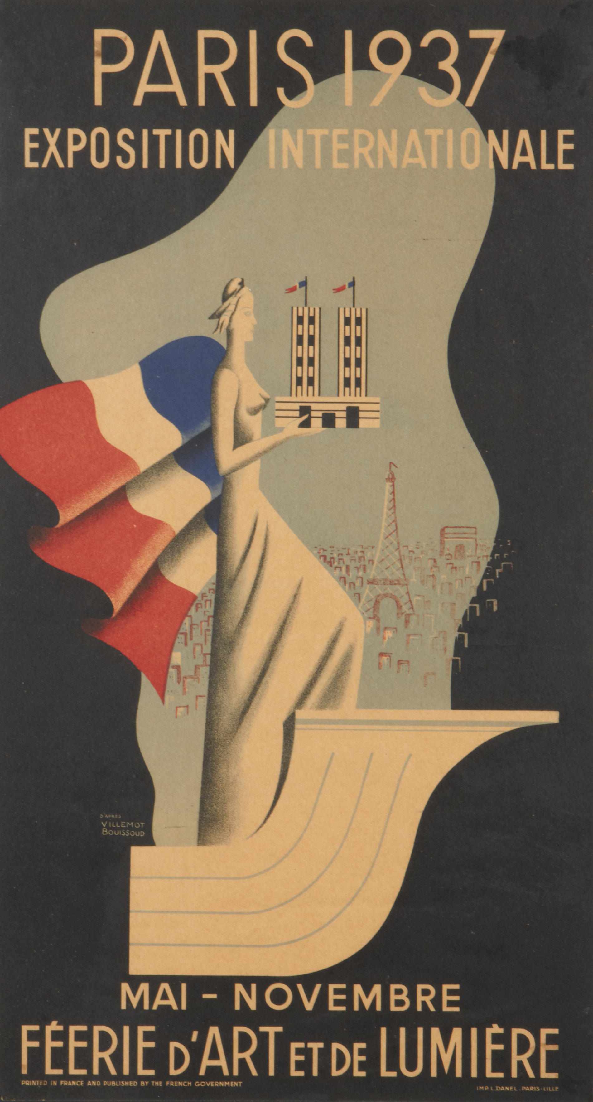 Appraisal: Bernard Villemot French - Paris Exposition Internationale Lithographic poster in