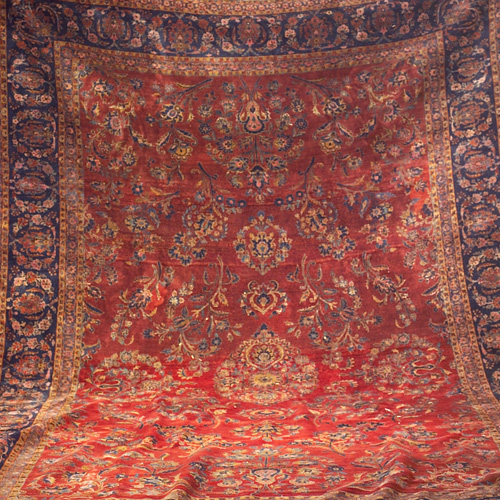 Appraisal: Persian room-size rug - with circular peacock feather medallion and