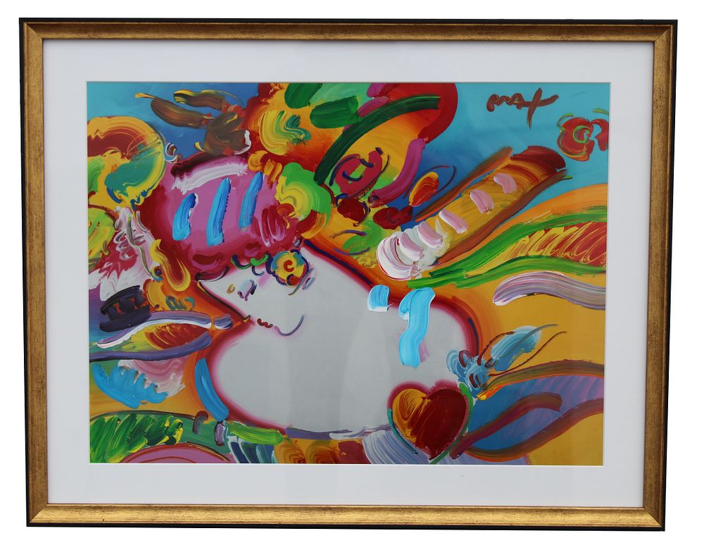 Appraisal: Peter Max Flower Blossom Lady Mixed Media Peter Max German