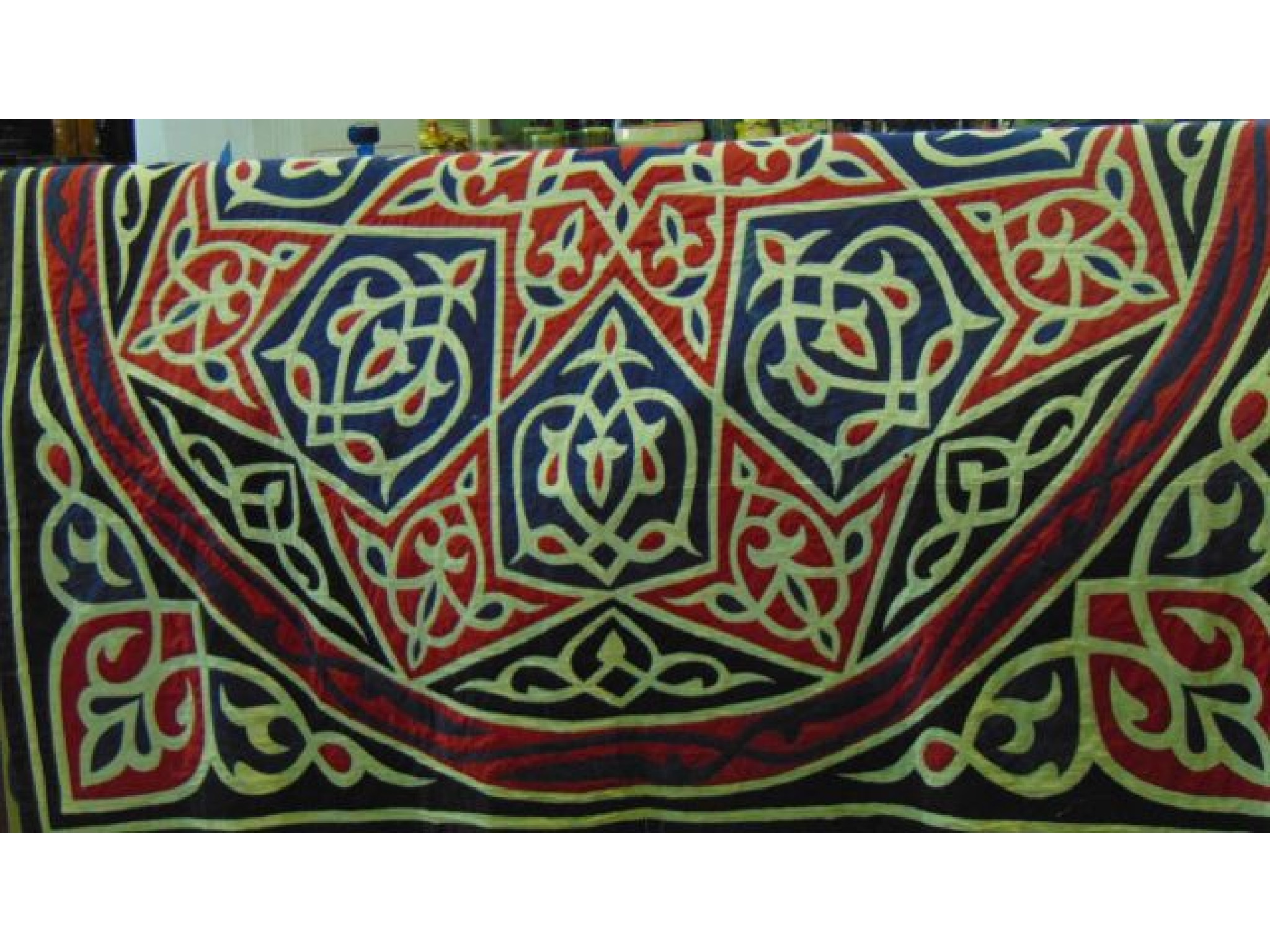 Appraisal: An extensive embroidered panel of squared form with Victorian Gothic