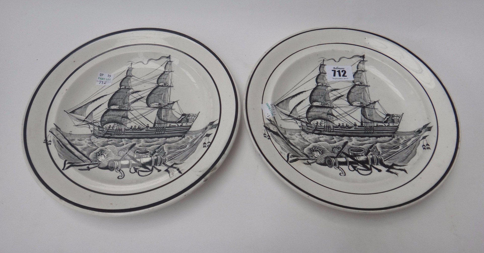 Appraisal: A pair of Swansea pottery shipping plates early th century