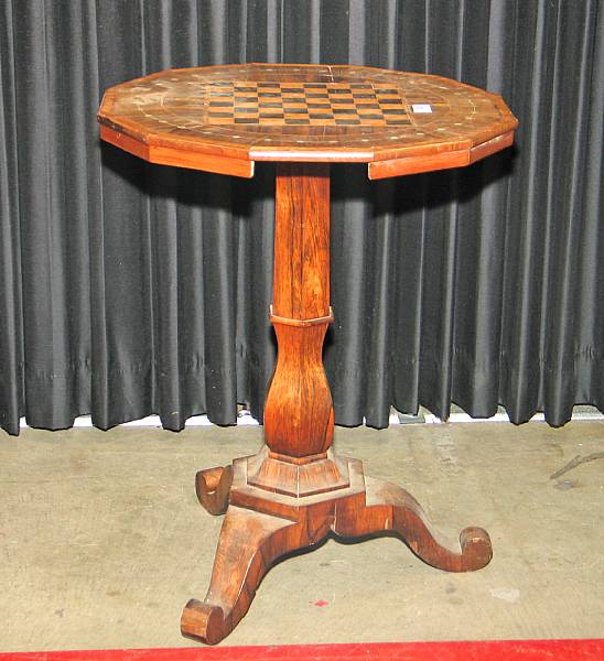 Appraisal: A Beidermeier inlaid rosewood tilt top table second quarter th