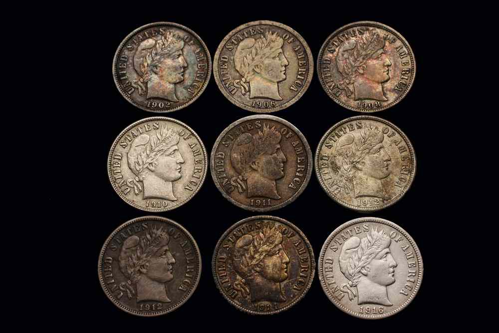 Appraisal: COINS - Barber dimes D S D D D D