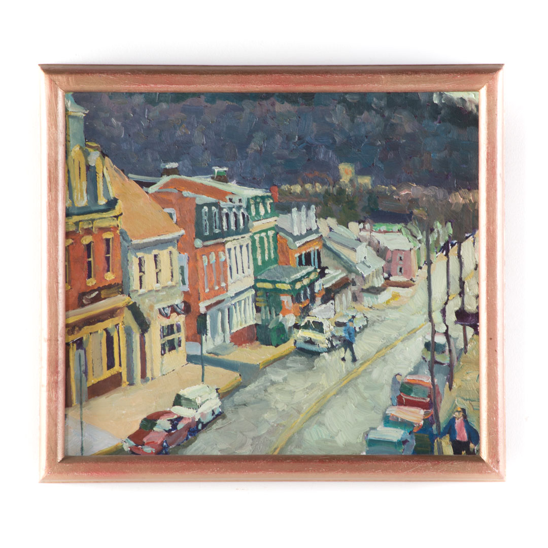 Appraisal: Kevin Kutz Pitt Street III oil on board American th