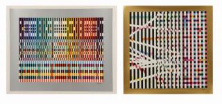 Appraisal: Pair Unframed Abstract Yaacov Agam Serigraphs Yaacov Agam Isreali b