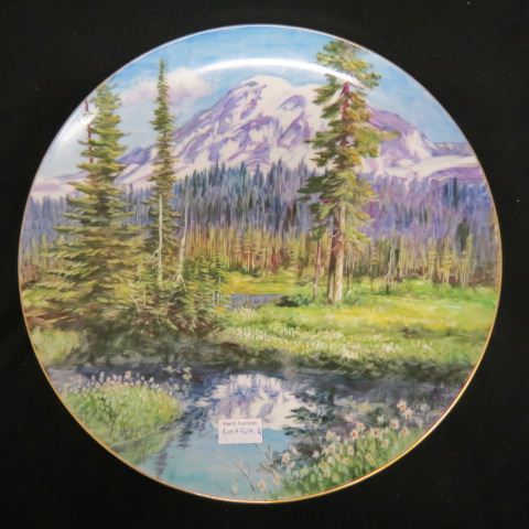 Appraisal: Noritake Handpainted Porcelain Charger lake scene with mountain in distance