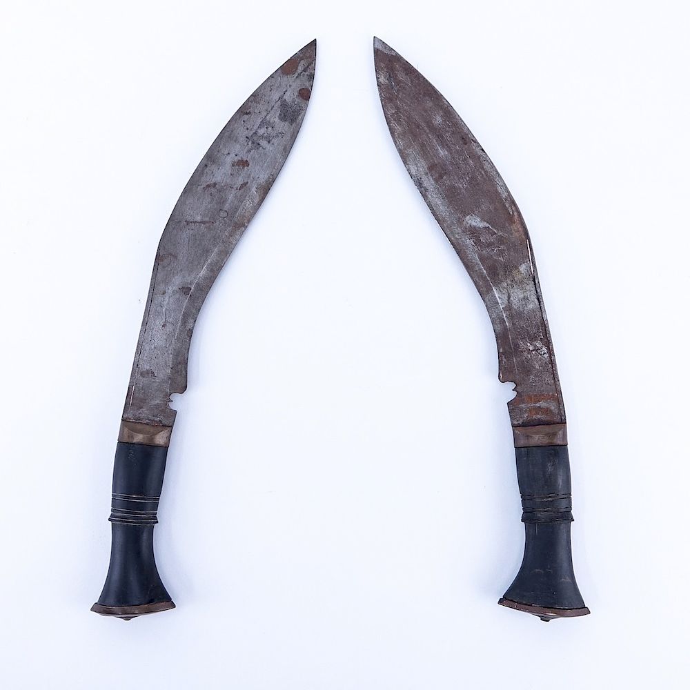 Appraisal: Pair Of Nepalese Gurkha Kukri Daggers Pair Of Nepalese Gurkha