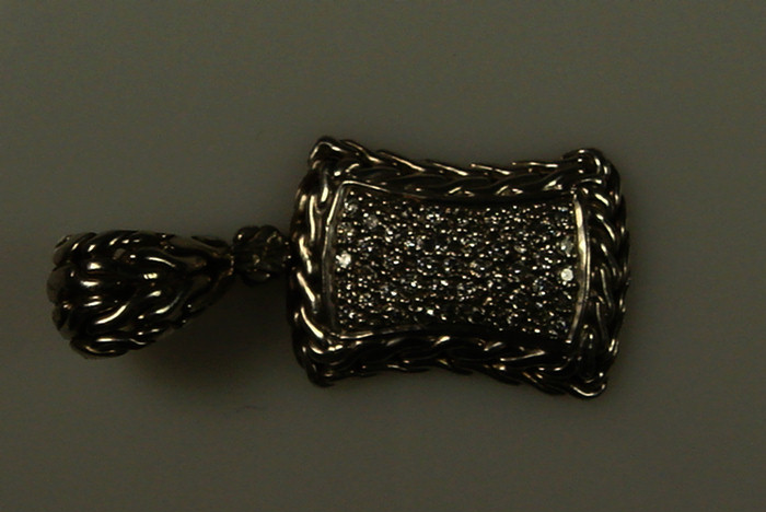 Appraisal: John Hardy K YG sterling silver pendant with pave set