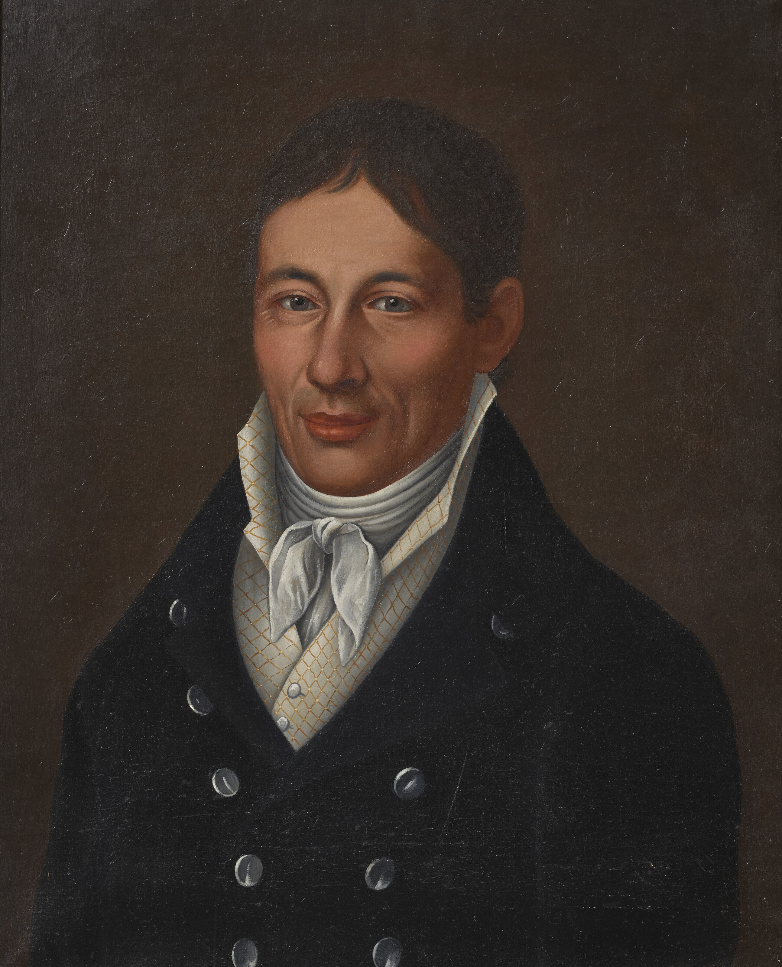 Appraisal: CHARLES DELIN - PORTRAIT OF CAPTAIN MULLENS reverse inscribed Captain