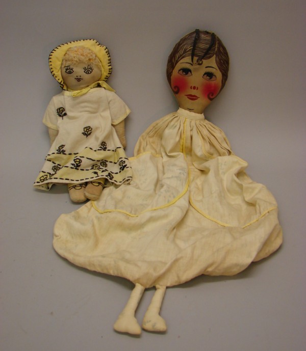 Appraisal: Lot 's Handmade doll with embroidered features and detail Yarn