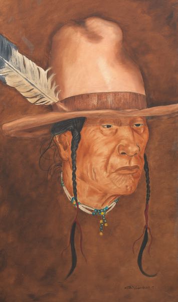 Appraisal: G VOORHEES AMERICAN TH CENTURY x Native American Oil on