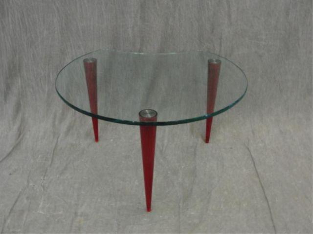 Appraisal: Small DOMUS Kidney - Glass Side Table Midcentury From a