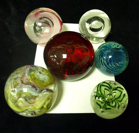 Appraisal: Six glass paperweights various