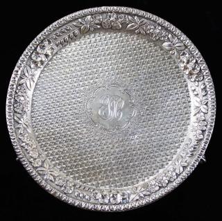 Appraisal: S Kirk Son - sterling silver footed salver Diapered center