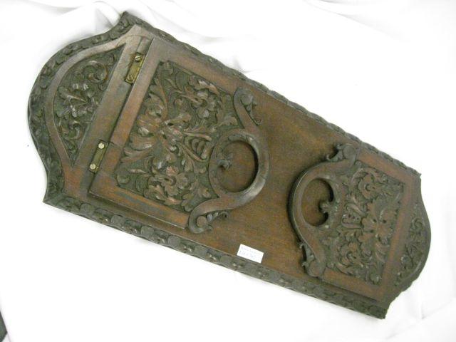 Appraisal: Victorian Carved Wooden Book Rack deeply carved foliage Black Forest