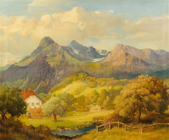 Appraisal: Sale Lot John Orth American - Untitled Landscape oil on