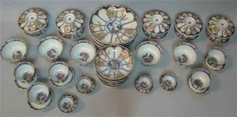 Appraisal: JAPANESE IMARI PART DINNER SERVICE decorated with gilt chrysanthemum panels