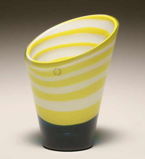 Appraisal: Venini Murano striped incalmo art glass vase designed by Gianni