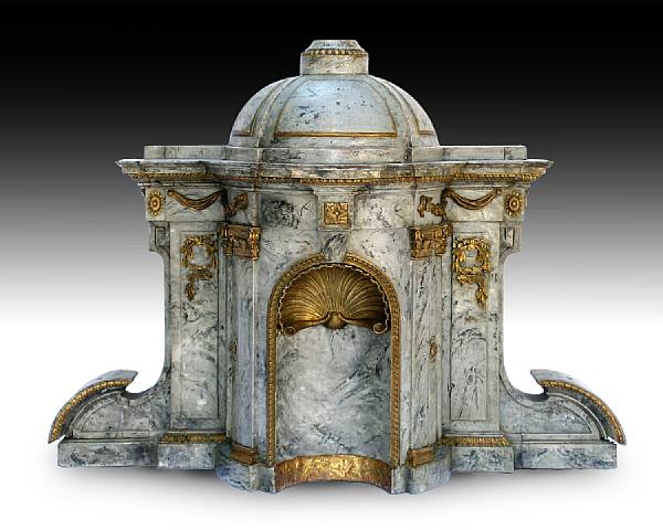 Appraisal: A wonderful Italian Neoclassical faux marble painted and parcel gilt