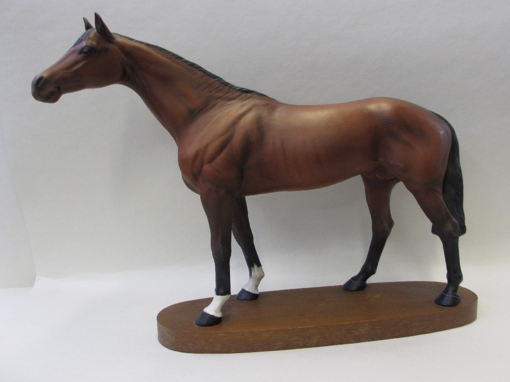 Appraisal: Beswick brown matt race horse on wooden plinth