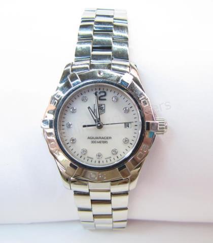 Appraisal: A Lady's stainless steel Tag Heuer Aquaracer wrist watch with