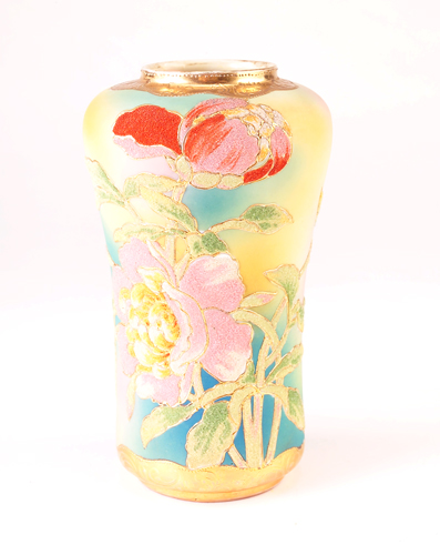 Appraisal: NIPPON Fine vase decorated in Coralene with pink and russet