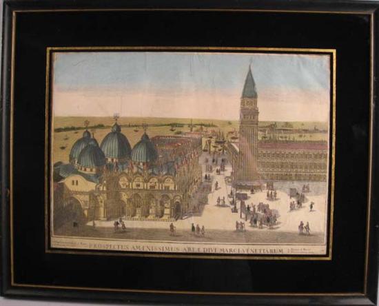 Appraisal: Four th C European Hand Colored Engravings of European cities