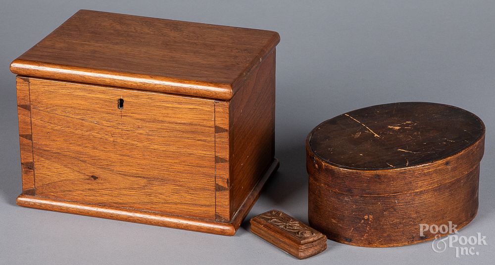 Appraisal: Dovetailed walnut box th c Dovetailed walnut box th c