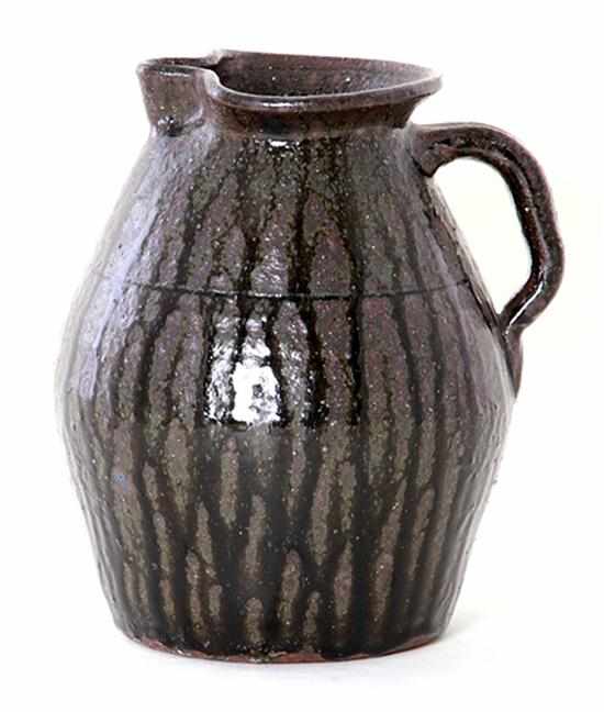 Appraisal: Lanier Meaders stoneware pitcher Georgia rich alkaline glaze on bulbous