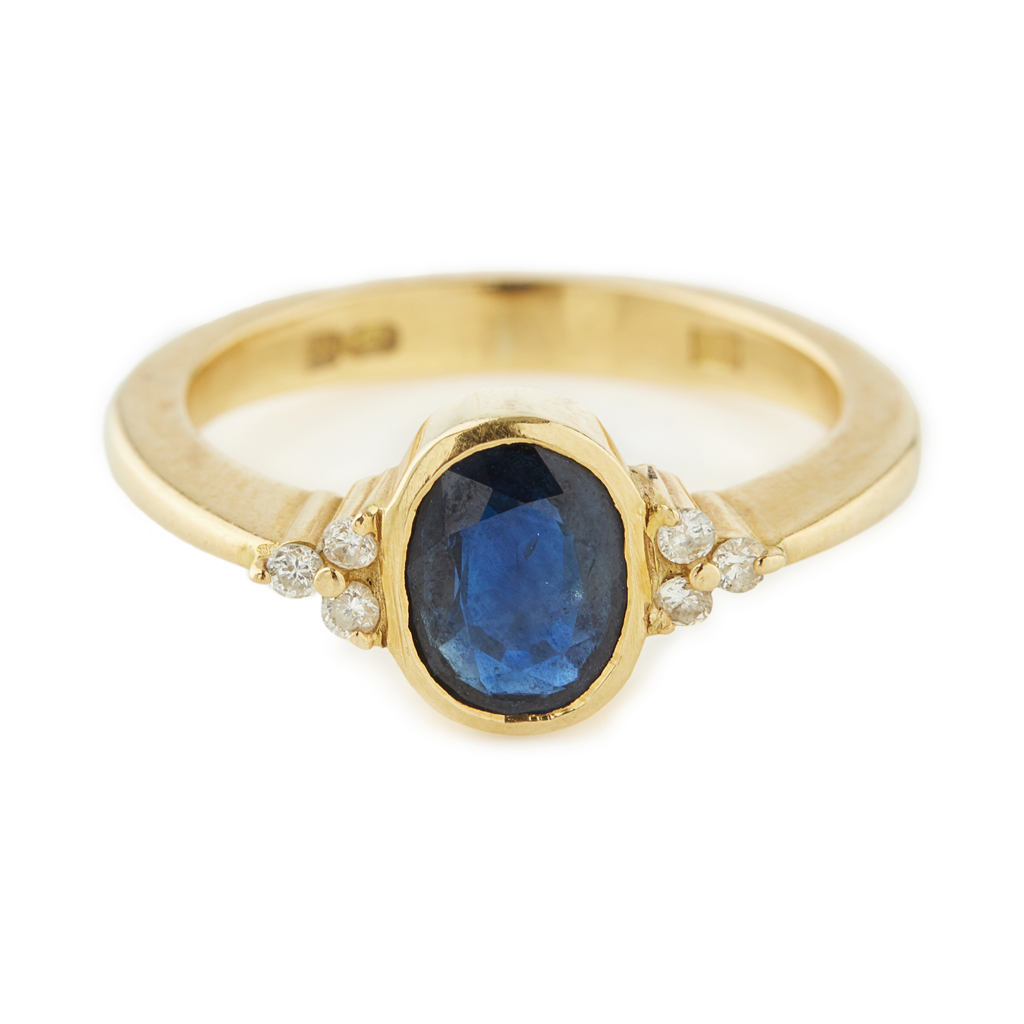 Appraisal: A sapphire and diamond set ring collet set with an