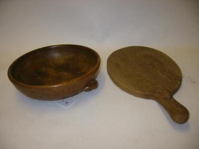 Appraisal: A FRUIT BOWL by Robert Mouseman Thompson with adzed finish