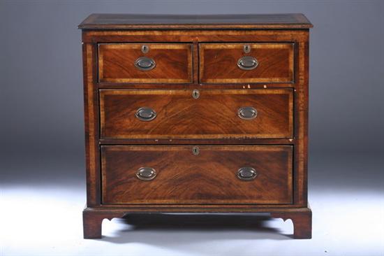 Appraisal: GEORGE III MAHOGANY TWO-OVER-TWO DRAWER CHEST - in x in