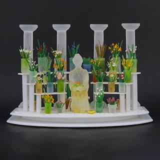 Appraisal: Emily Brock American b Fused and Slumped Glass Sculpture Flowers