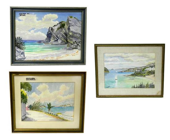 Appraisal: Mary Zuill American b three Caribbean themed watercolors on paper