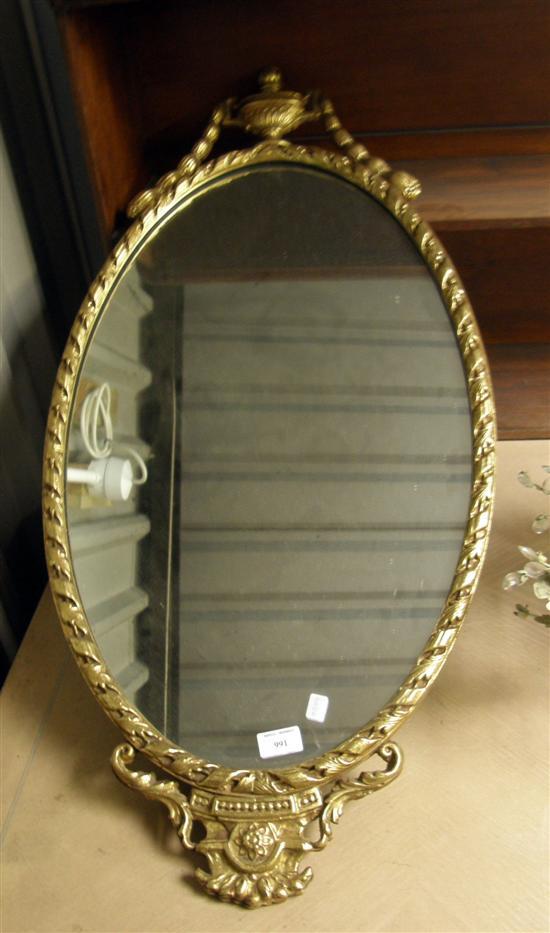 Appraisal: Oval gilt framed mirror