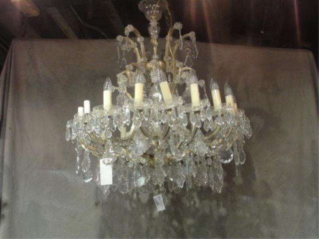 Appraisal: Large Multi Arm Crystal Chandelier From a Westchester estate Dimensions