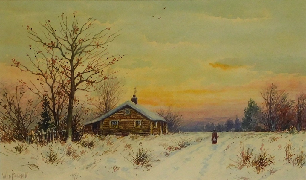 Appraisal: WILLIAM PASKELL WINTER SUNSET LANDSCAPE PAINTING Massachusetts - Impressionist work